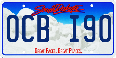 SD license plate 0CBI90