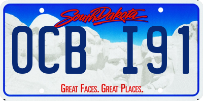SD license plate 0CBI91