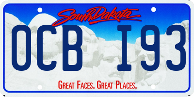 SD license plate 0CBI93