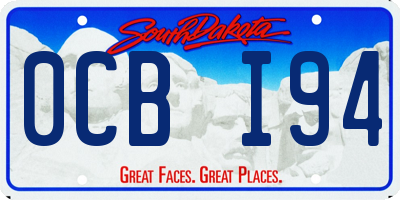 SD license plate 0CBI94