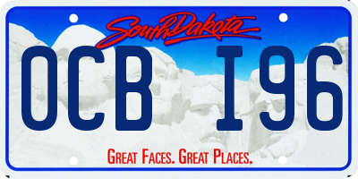 SD license plate 0CBI96