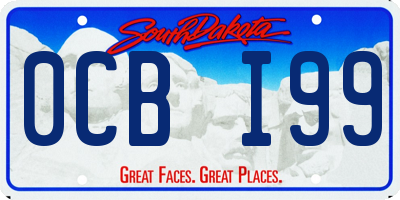 SD license plate 0CBI99