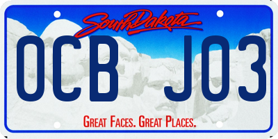 SD license plate 0CBJ03