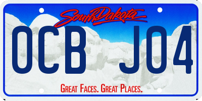 SD license plate 0CBJ04