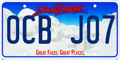SD license plate 0CBJ07