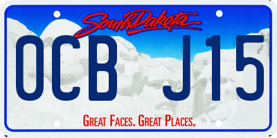 SD license plate 0CBJ15