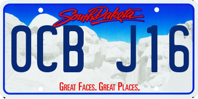 SD license plate 0CBJ16