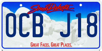 SD license plate 0CBJ18