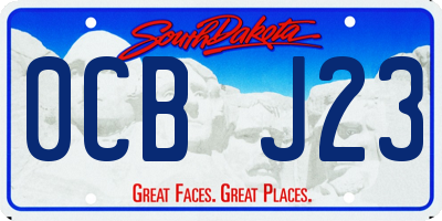 SD license plate 0CBJ23