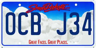SD license plate 0CBJ34