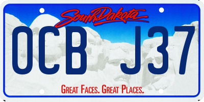 SD license plate 0CBJ37