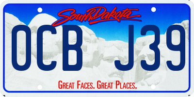 SD license plate 0CBJ39