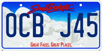 SD license plate 0CBJ45