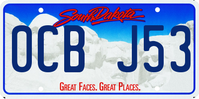SD license plate 0CBJ53