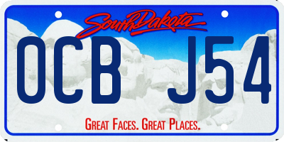 SD license plate 0CBJ54