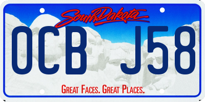 SD license plate 0CBJ58