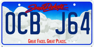 SD license plate 0CBJ64