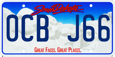 SD license plate 0CBJ66