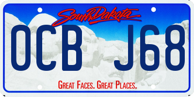 SD license plate 0CBJ68