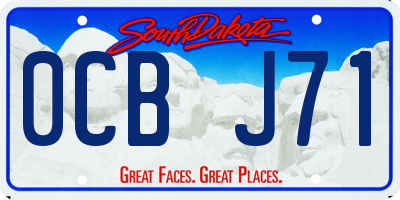 SD license plate 0CBJ71