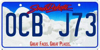 SD license plate 0CBJ73