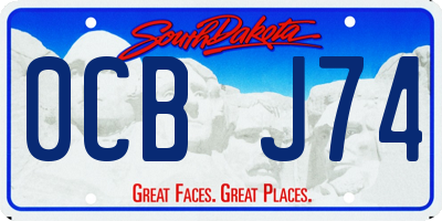 SD license plate 0CBJ74