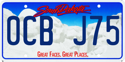 SD license plate 0CBJ75