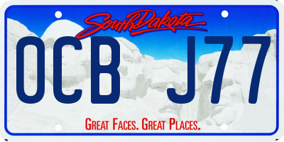 SD license plate 0CBJ77