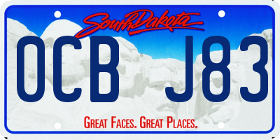 SD license plate 0CBJ83