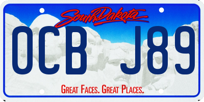SD license plate 0CBJ89