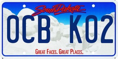 SD license plate 0CBK02
