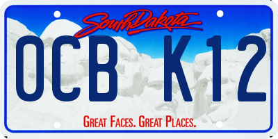 SD license plate 0CBK12