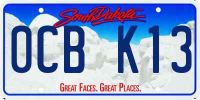 SD license plate 0CBK13