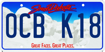 SD license plate 0CBK18