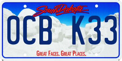SD license plate 0CBK33