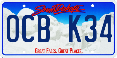 SD license plate 0CBK34
