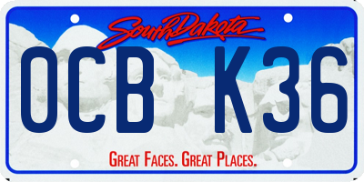 SD license plate 0CBK36