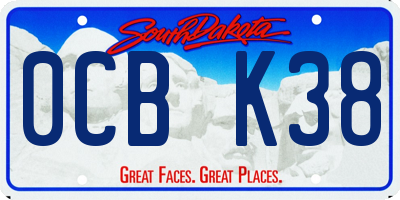 SD license plate 0CBK38