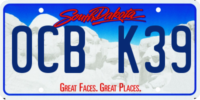 SD license plate 0CBK39