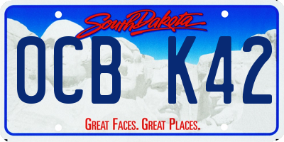 SD license plate 0CBK42