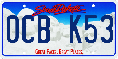 SD license plate 0CBK53