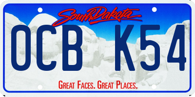 SD license plate 0CBK54