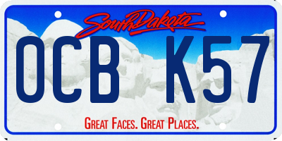 SD license plate 0CBK57