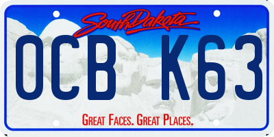SD license plate 0CBK63