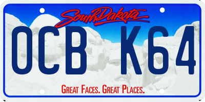 SD license plate 0CBK64