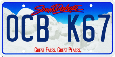 SD license plate 0CBK67