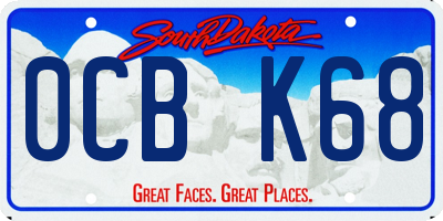 SD license plate 0CBK68