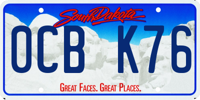 SD license plate 0CBK76