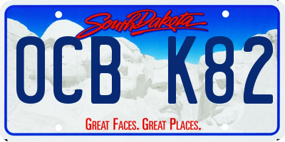 SD license plate 0CBK82