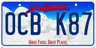 SD license plate 0CBK87